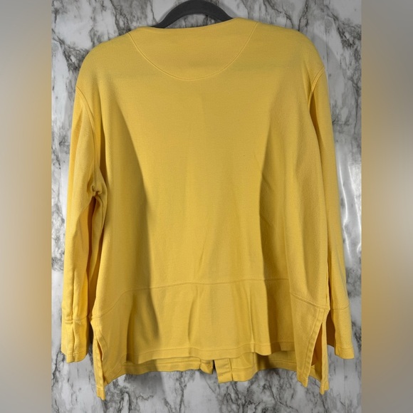 Bobbie Brooks Ladies L Sweater Button Up Cotton/Polyester Blend Yellow - Picture 2 of 4